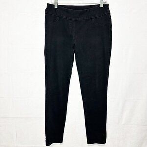 Ruby Rd. Skinny Jeans Womens 10 (31x28.5) Black Stretch Pull-On Faux Pockets